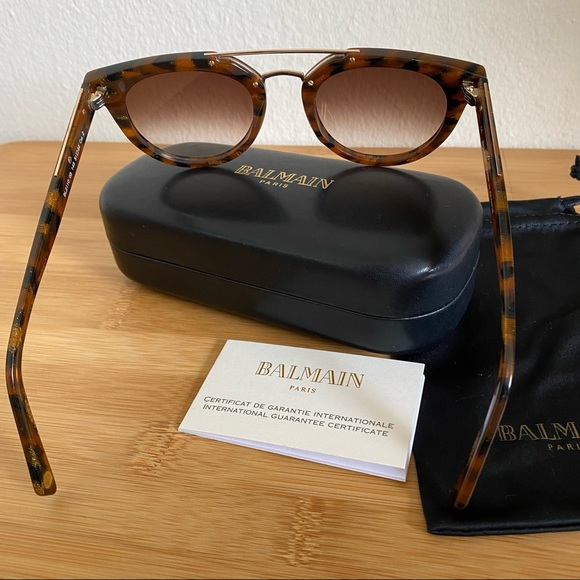 Balmain tortoiseshell BL2110 sunglasses gold brown aviator NEW in case 2110 - Picture 5 of 9